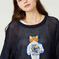 Washable Mesh Half Sleeve Knit Tee (ASTRO CAT)