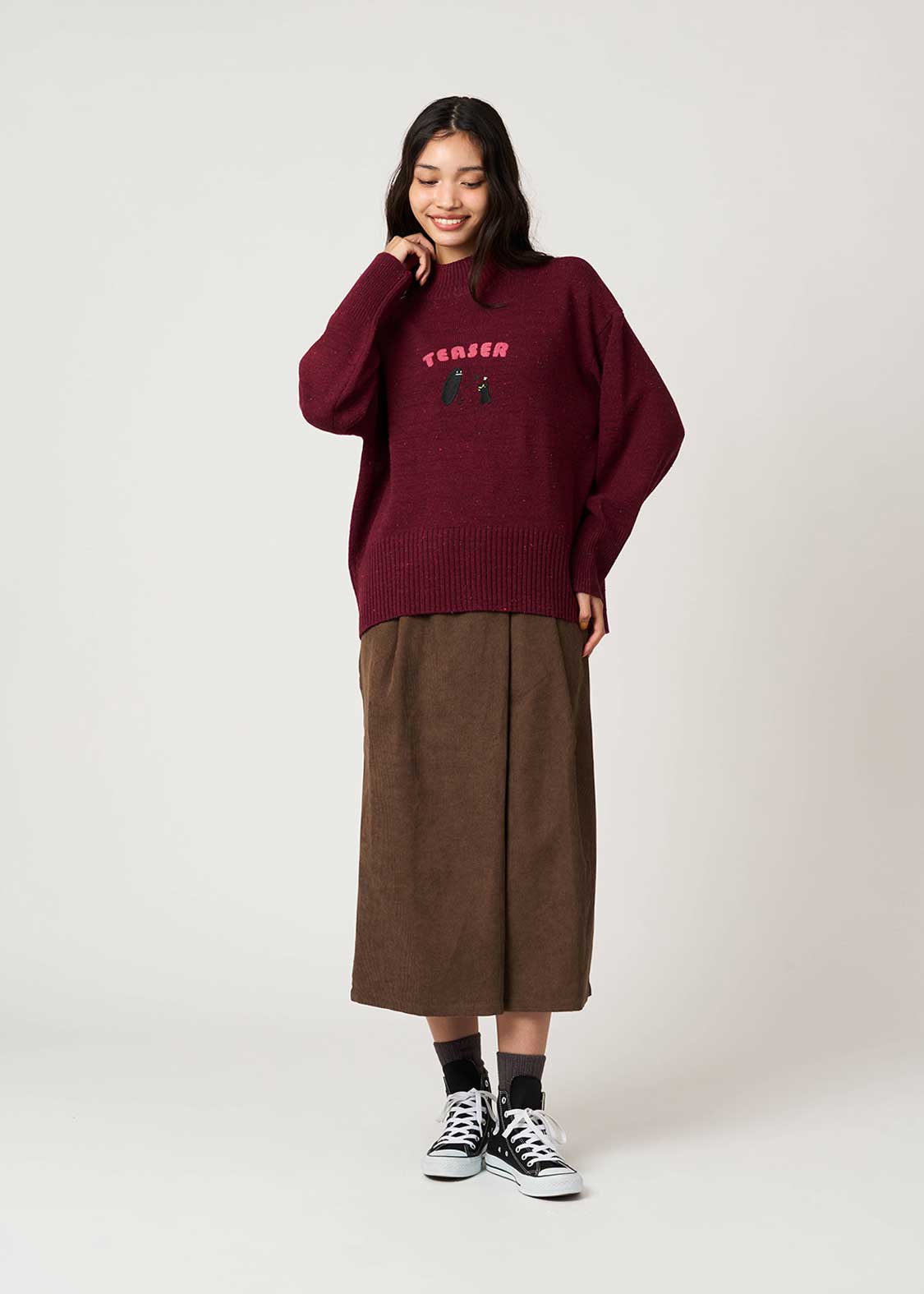 Neko Kaburi Beautiful Shadow | Coloured Nep High Neck Knit
