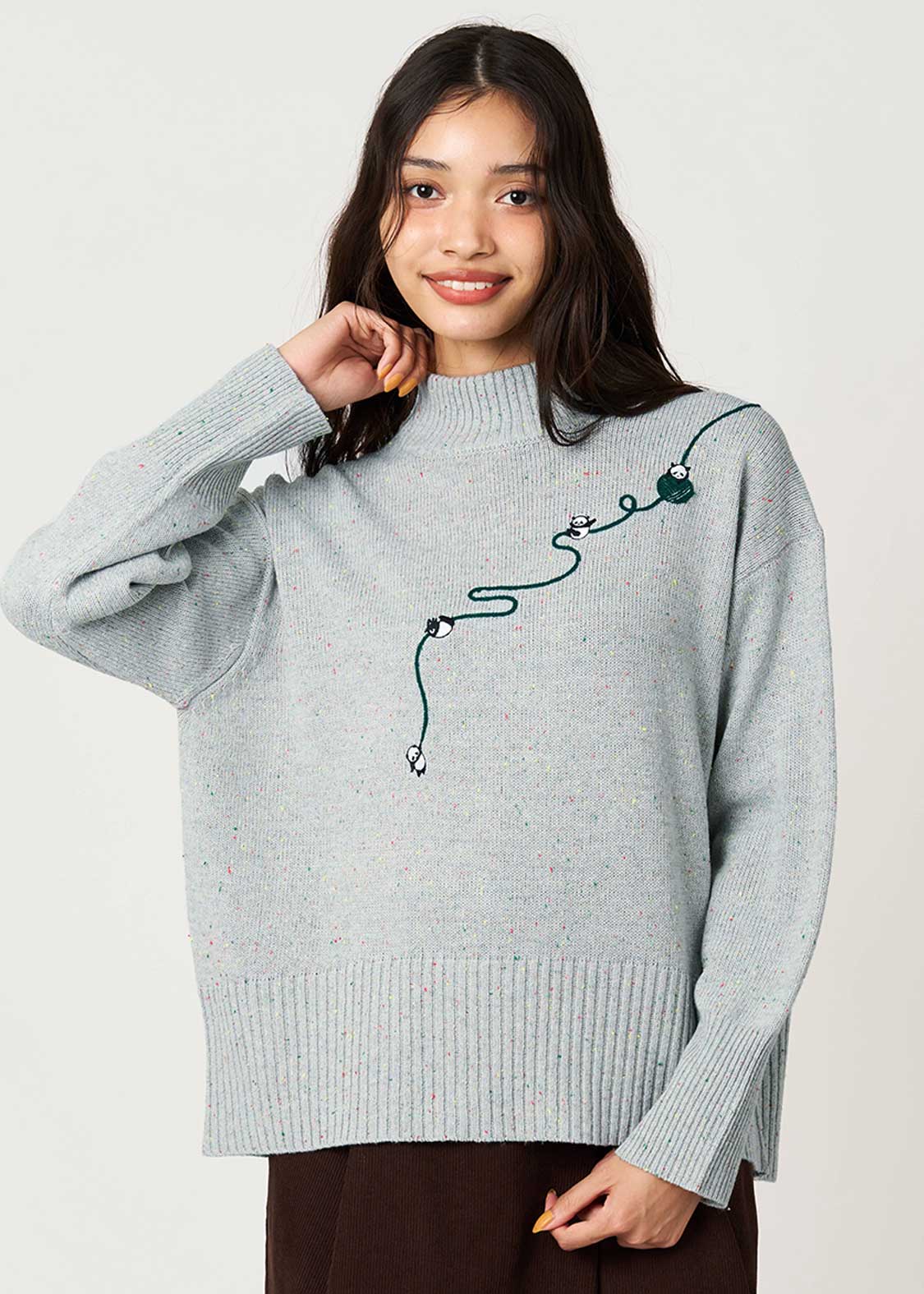 Rolling Pandas Kate | Coloured Nep High Neck Knit