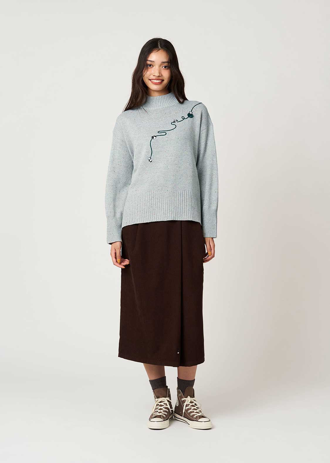 Rolling Pandas Kate | Coloured Nep High Neck Knit
