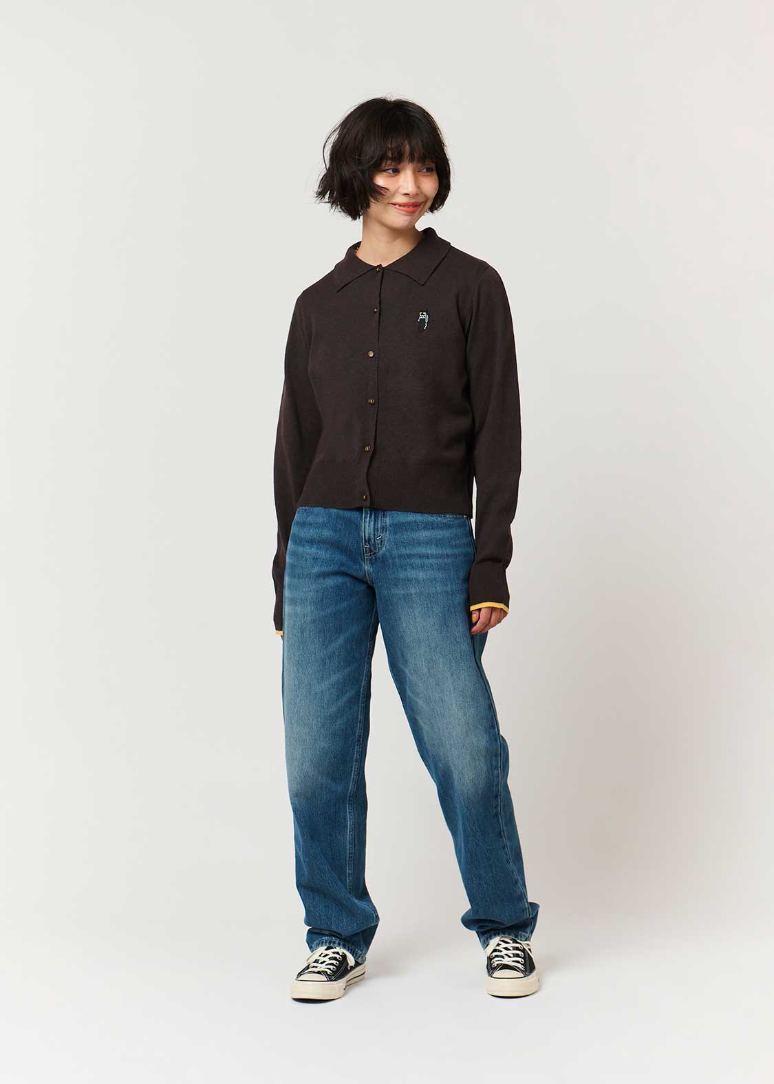 Nekokaburi Beautiful Shadow | Collared Knit Cardigan