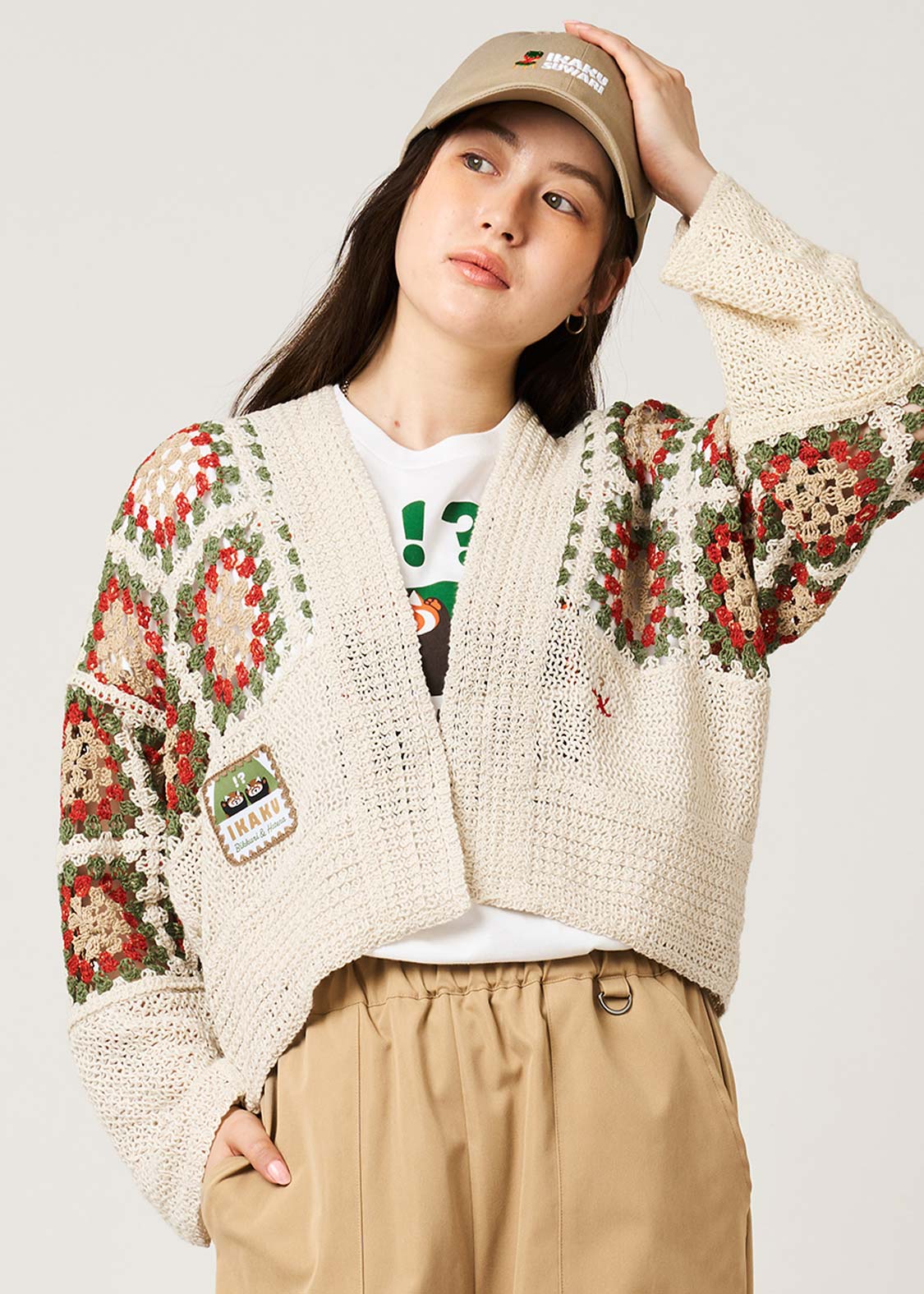 Ikaku Bikkuri Hatena | Crochet Short Knit Cardigan