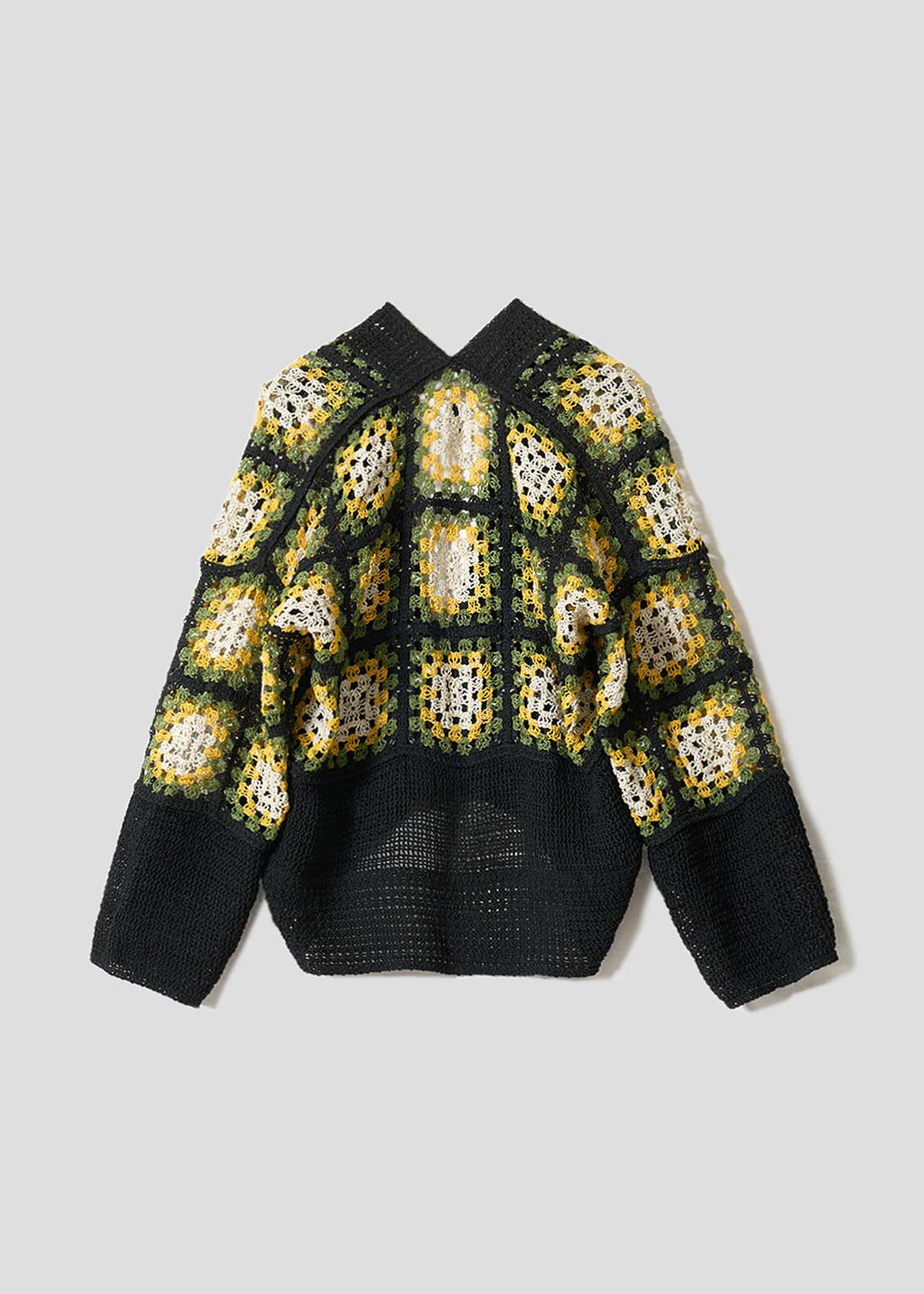 Rolling Pandas Painting | Crochet Short Knit Cardigan