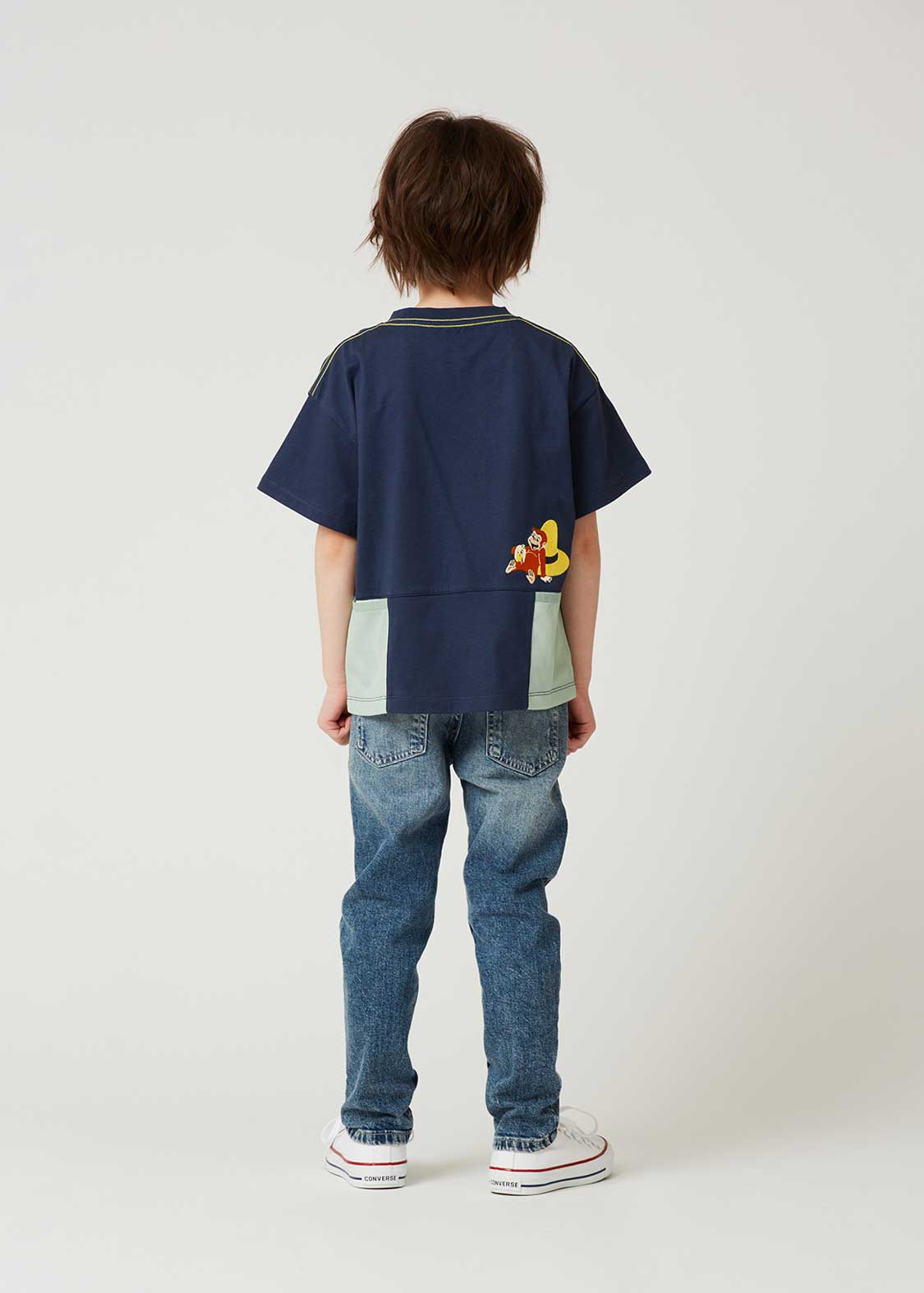 Curious George Side Mesh Pocket Big Short Sleeve Tee (Curious George_Banana) - Kids