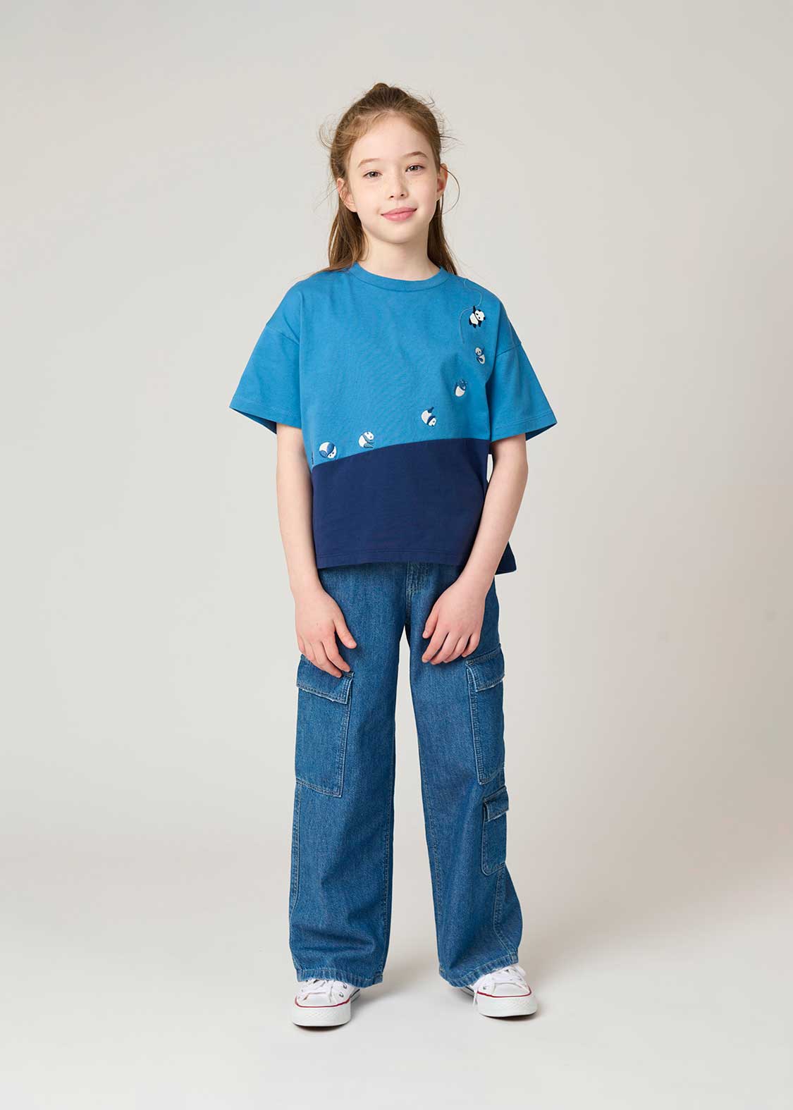 Big Silhouette Short Sleeve Tee (Rolling Pandas) - Kids