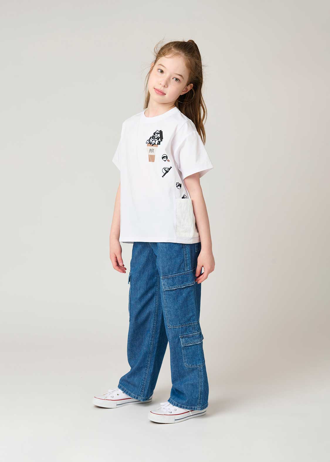 Side Pocket Short Sleeve Tee (Rolling Pandas Cafe) - Kids