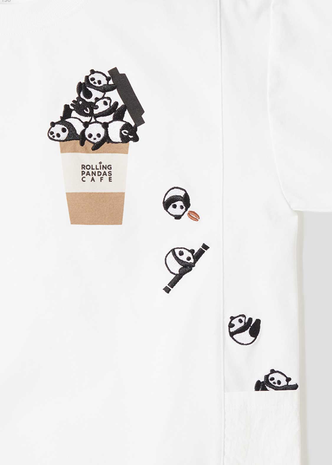 Side Pocket Short Sleeve Tee (Rolling Pandas Cafe) - Kids