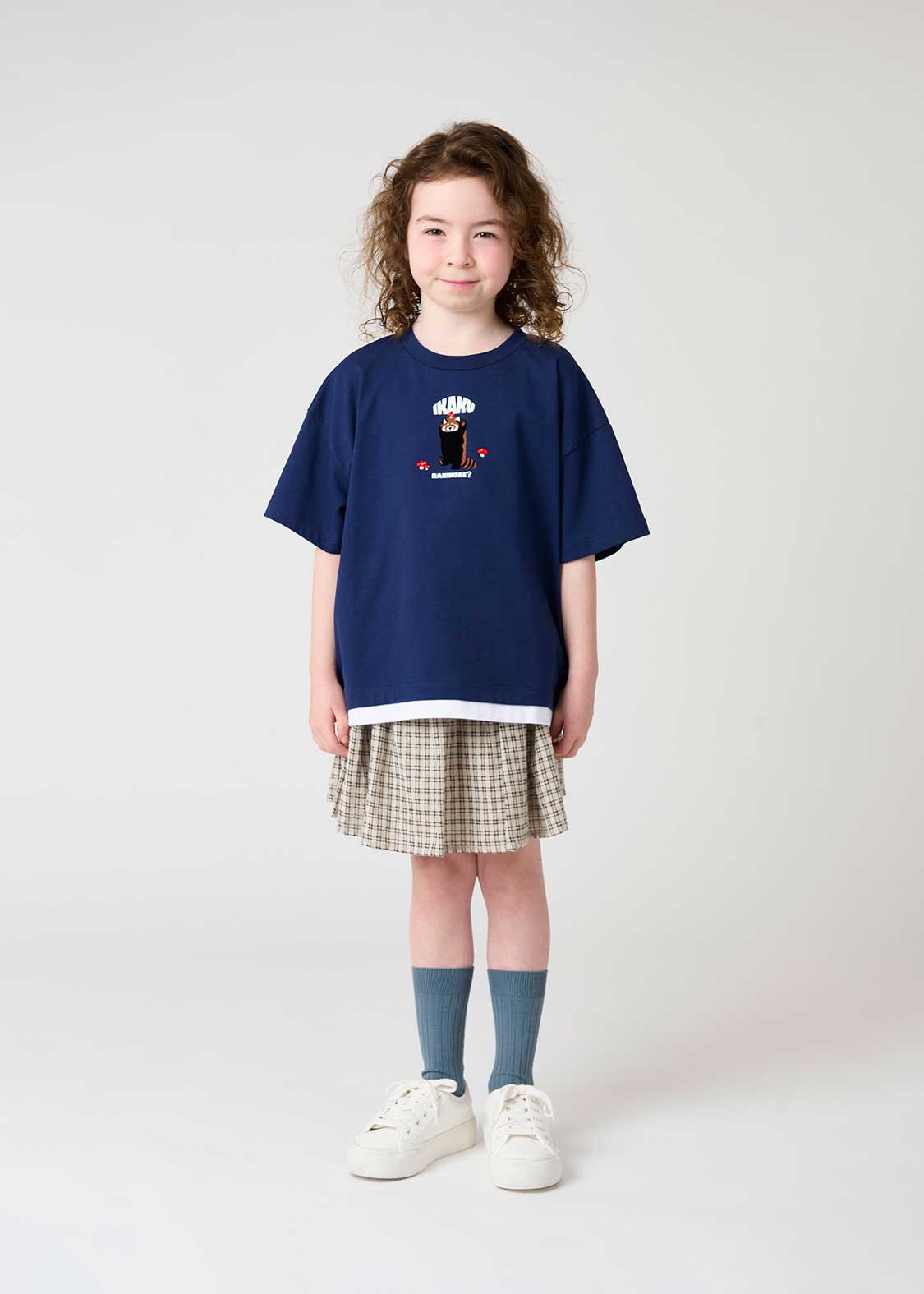 Layered Big Silhouette Short Sleeve Tee (Ikaku Nanikore)