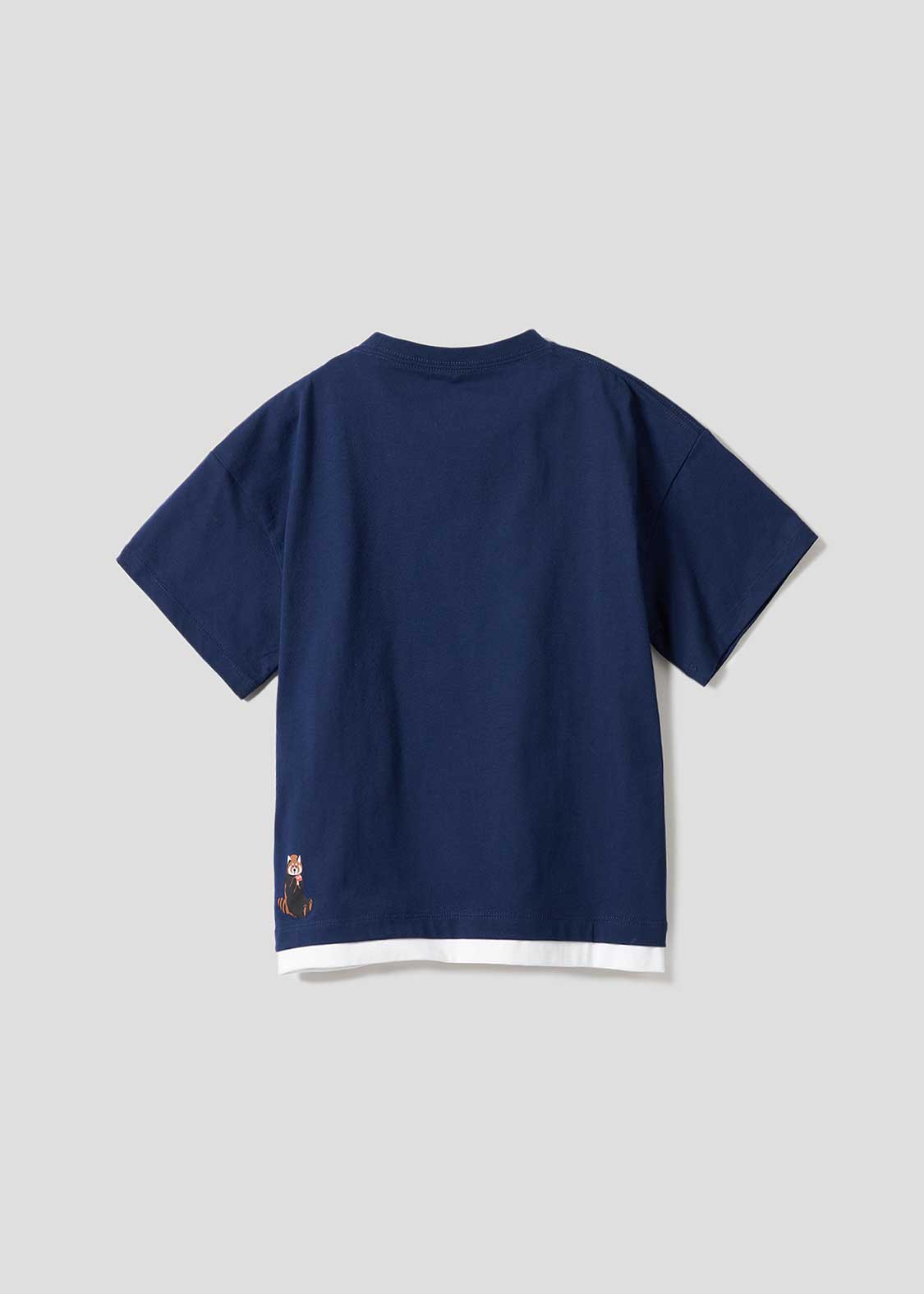 Layered Big Silhouette Short Sleeve Tee (Ikaku Nanikore)