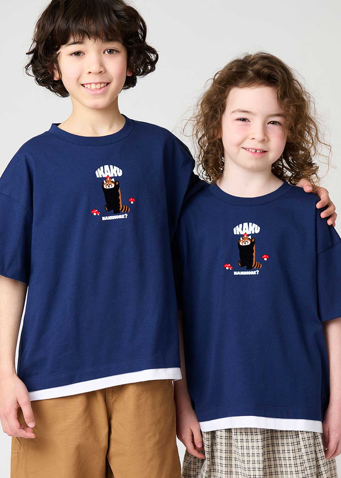 Layered Big Silhouette Short Sleeve Tee (Ikaku Nanikore)