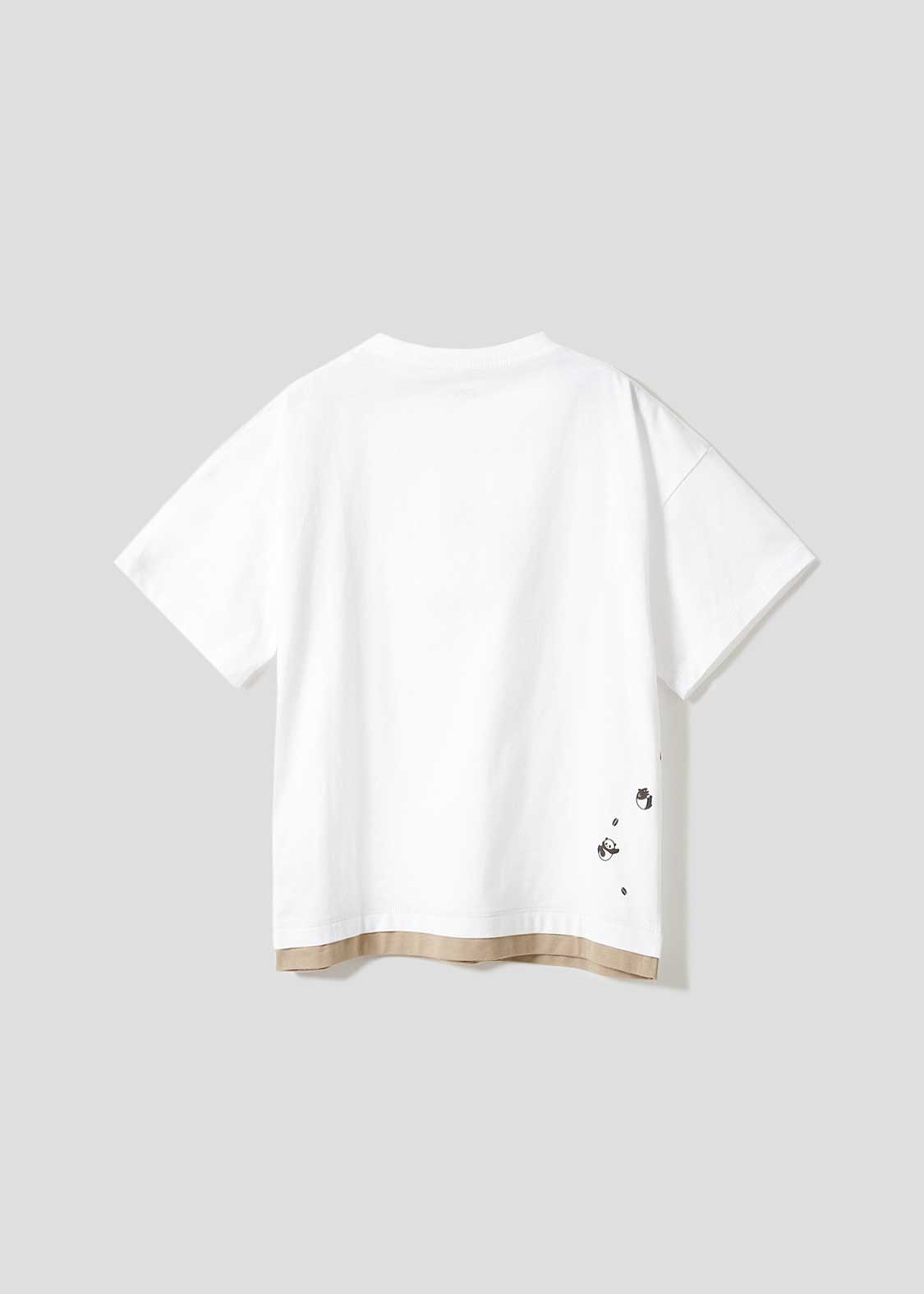 Layered Big Silhouette Short Sleeve Tee (Rolling Pandas Cafe) - Kids