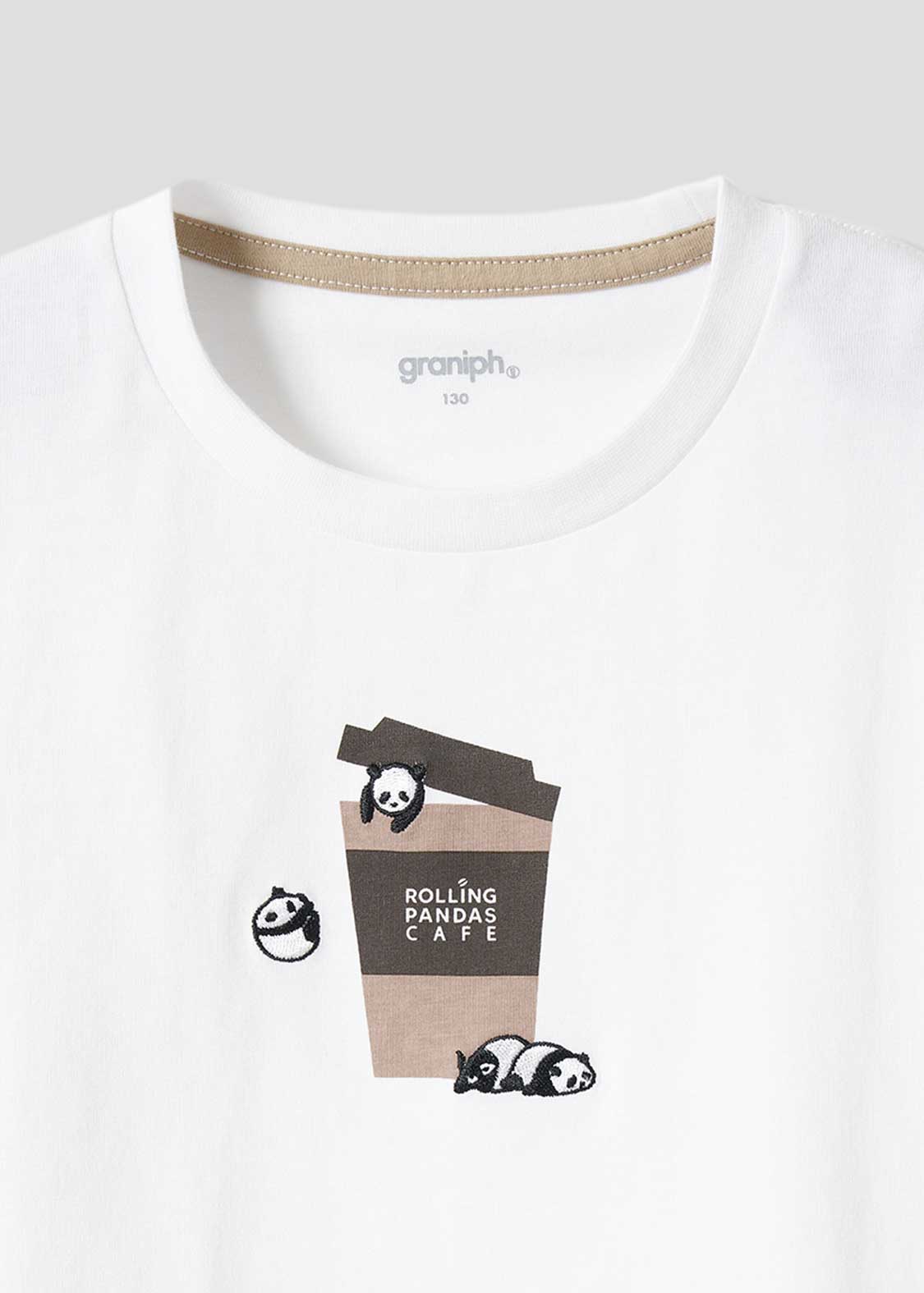 Layered Big Silhouette Short Sleeve Tee (Rolling Pandas Cafe) - Kids