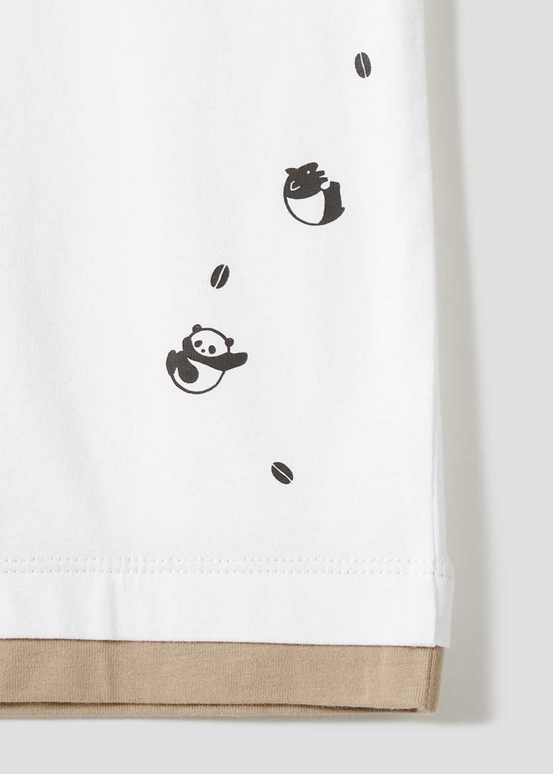 Layered Big Silhouette Short Sleeve Tee (Rolling Pandas Cafe) - Kids