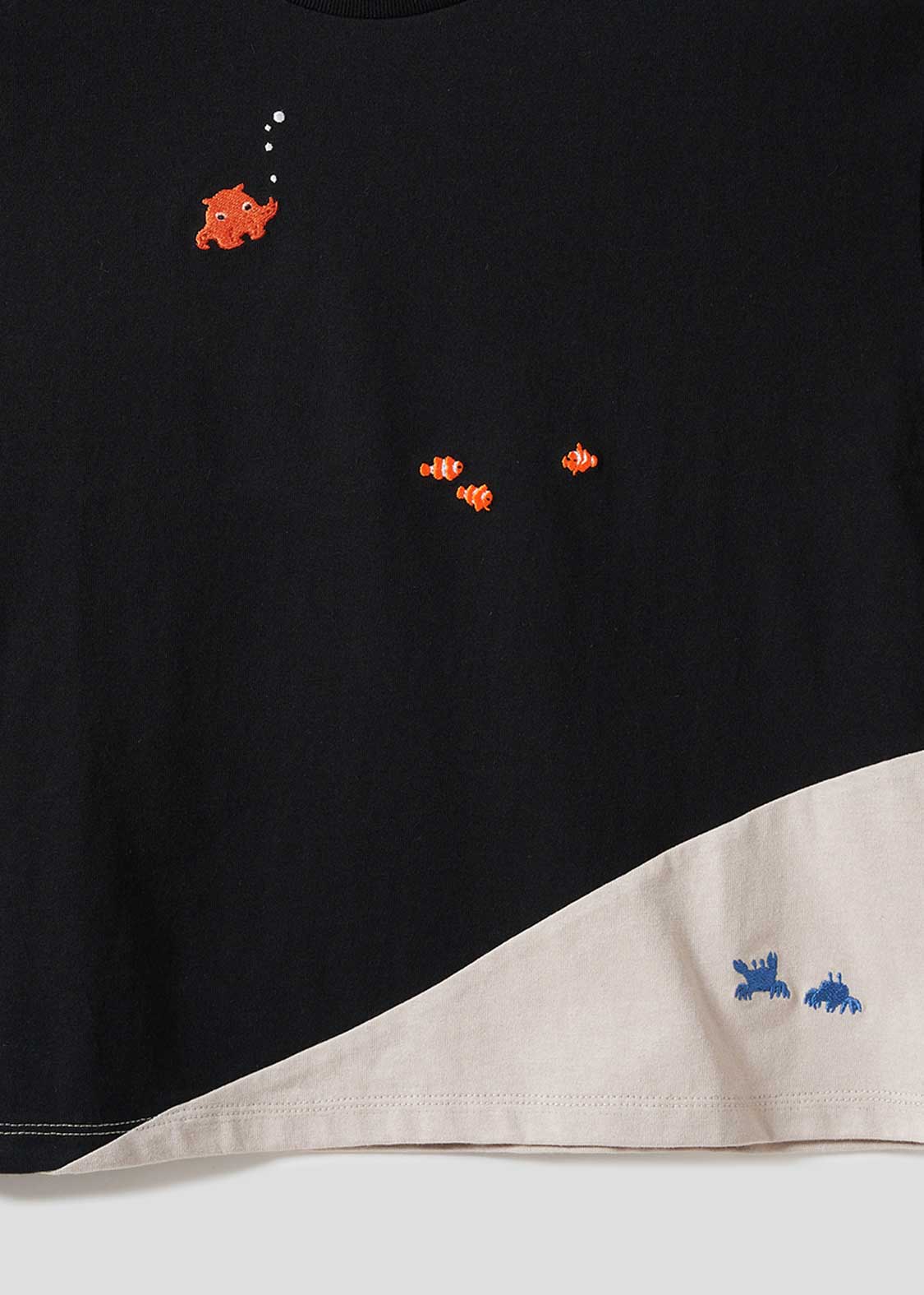 Sea Side Switching Big Silhouette Short Sleeve Tee (Mendaco and Sea Friends) - Kids