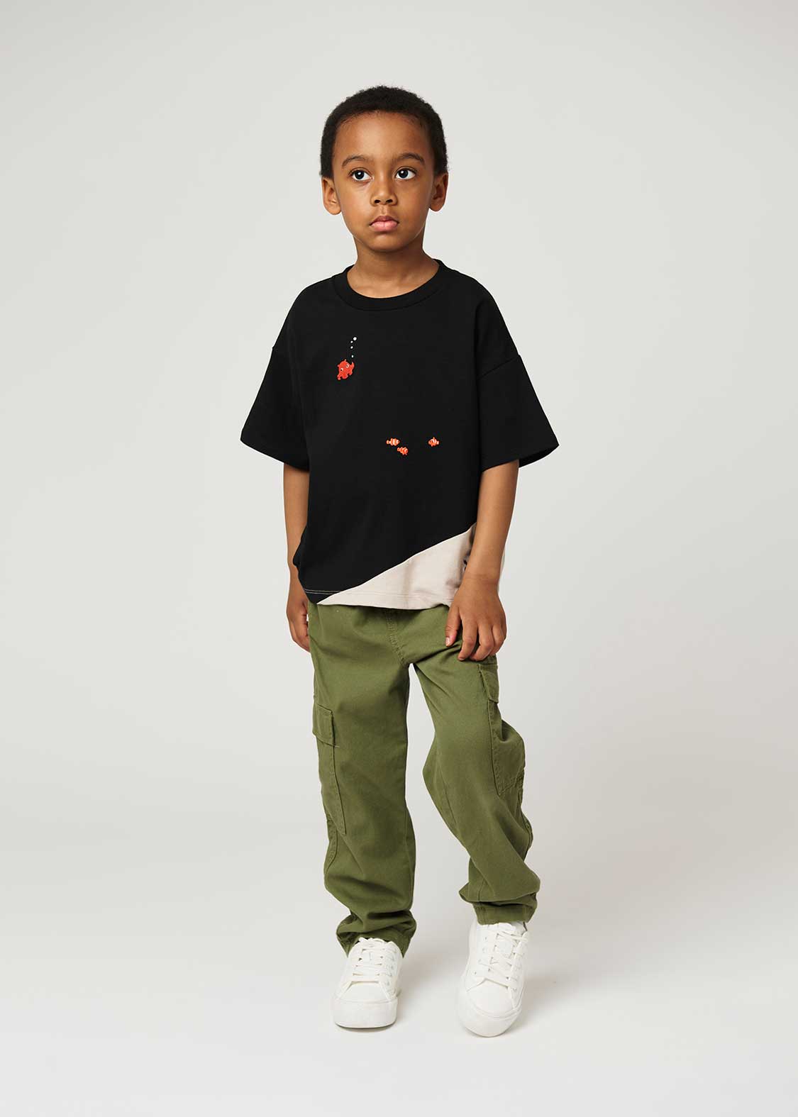 Sea Side Switching Big Silhouette Short Sleeve Tee (Mendaco and Sea Friends) - Kids