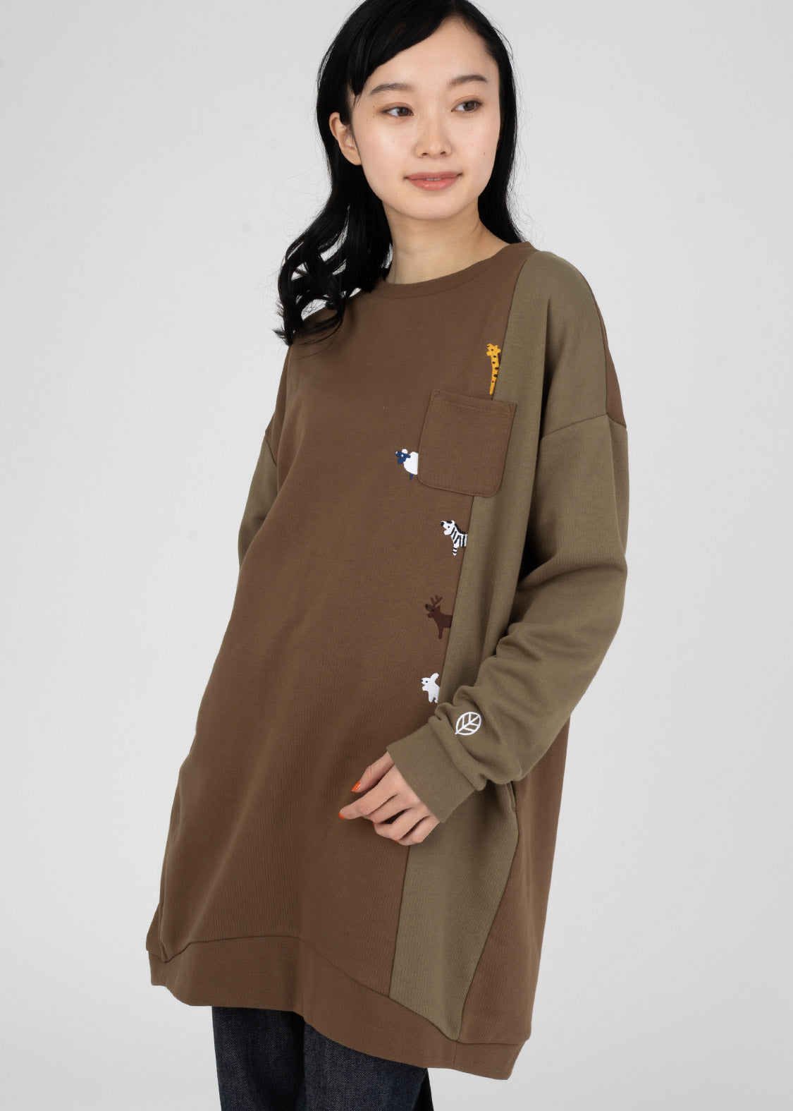Long Sleeve Sweat One-Piece (Plant Eating Animals)