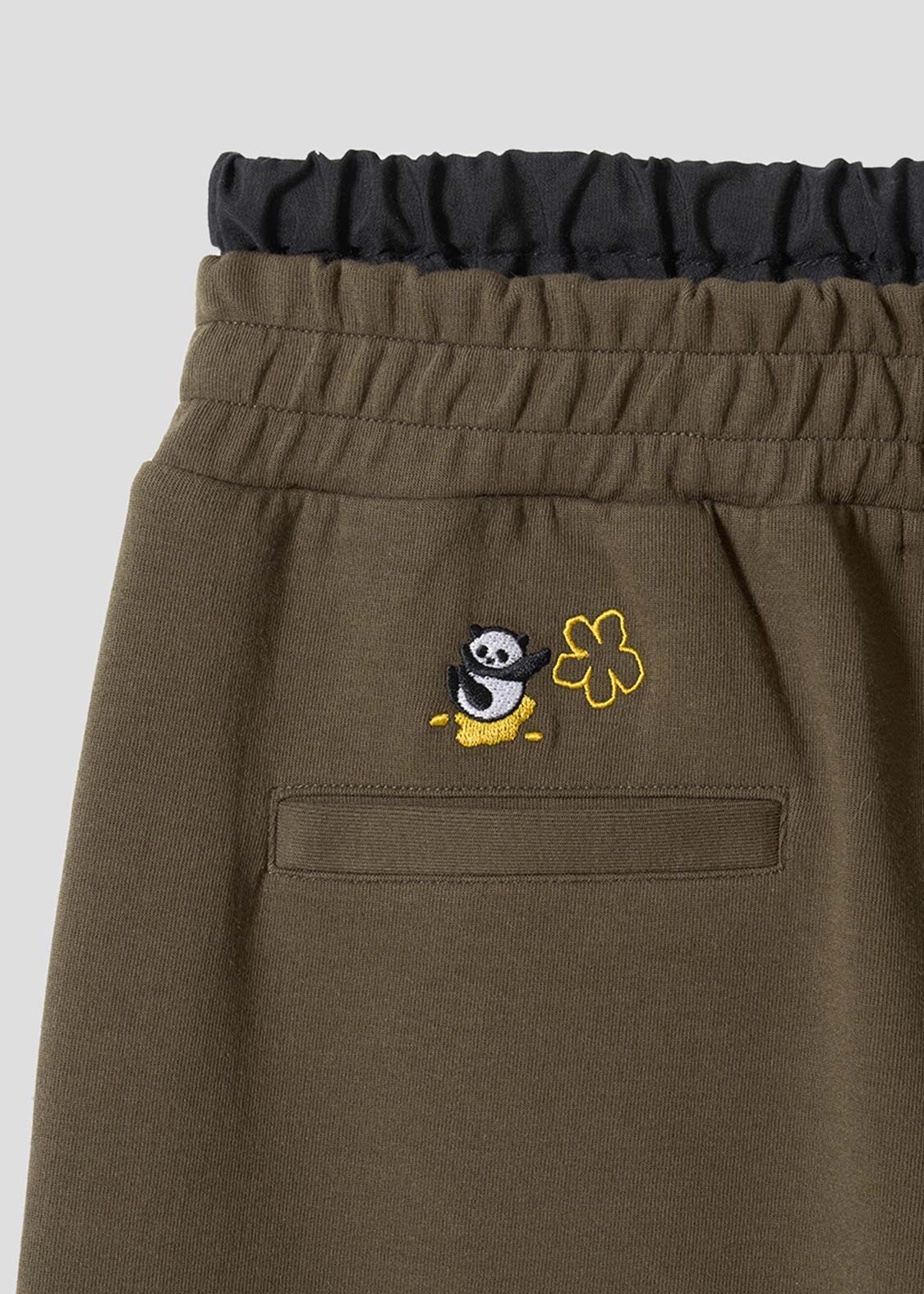 Rolling Pandas Painting | Double Waist Wide Pants