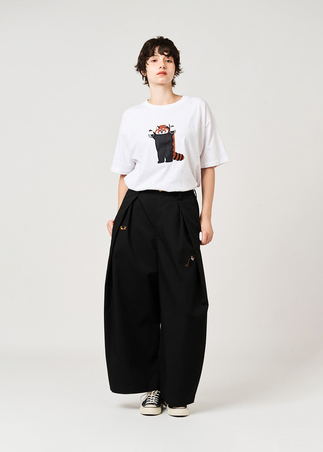 Ikaku Royal DRK | Wide Tuck Pants