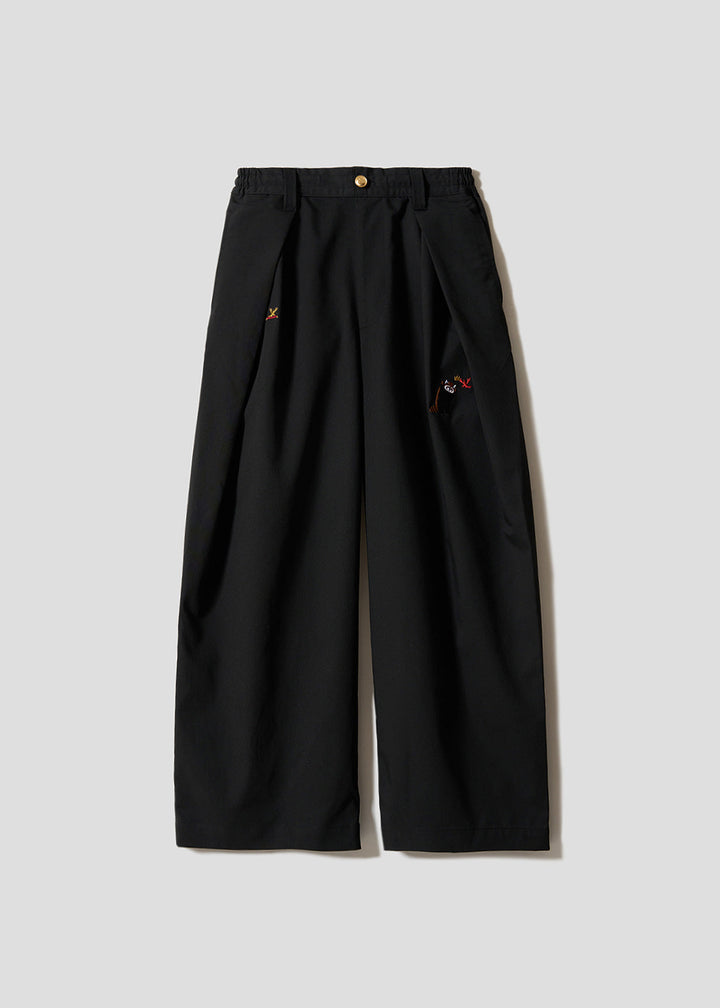 Ikaku Royal DRK | Wide Tuck Pants