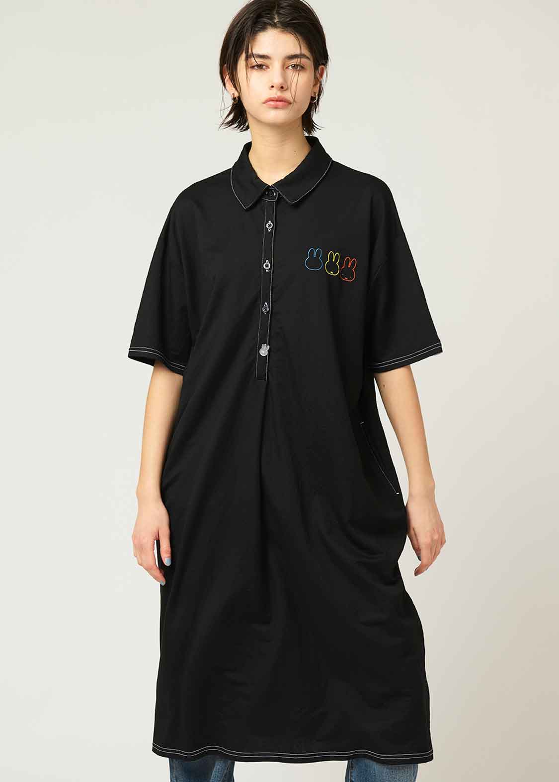 miffy Short Sleeve Pique Polo One-Piece (miffy_miffy Face line)