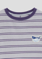 Border Short Sleeve One-Piece (Nagasugiru Trimming Poodle)
