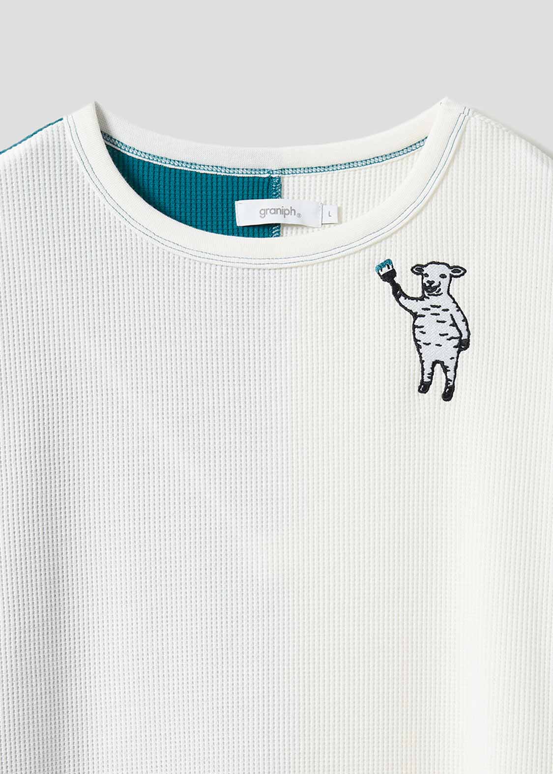 Waffle Long Sleeve One-Piece (Lamb Chop painting)
