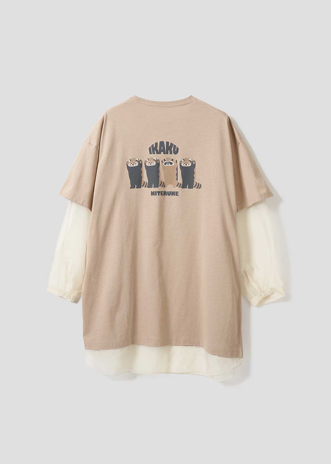 Sheer layered Style Short Sleeve Tunic (Ikaku Niterune)