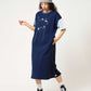 Crazy Pattern Half Sleeve Tee One-Piece (Shimaenaga)