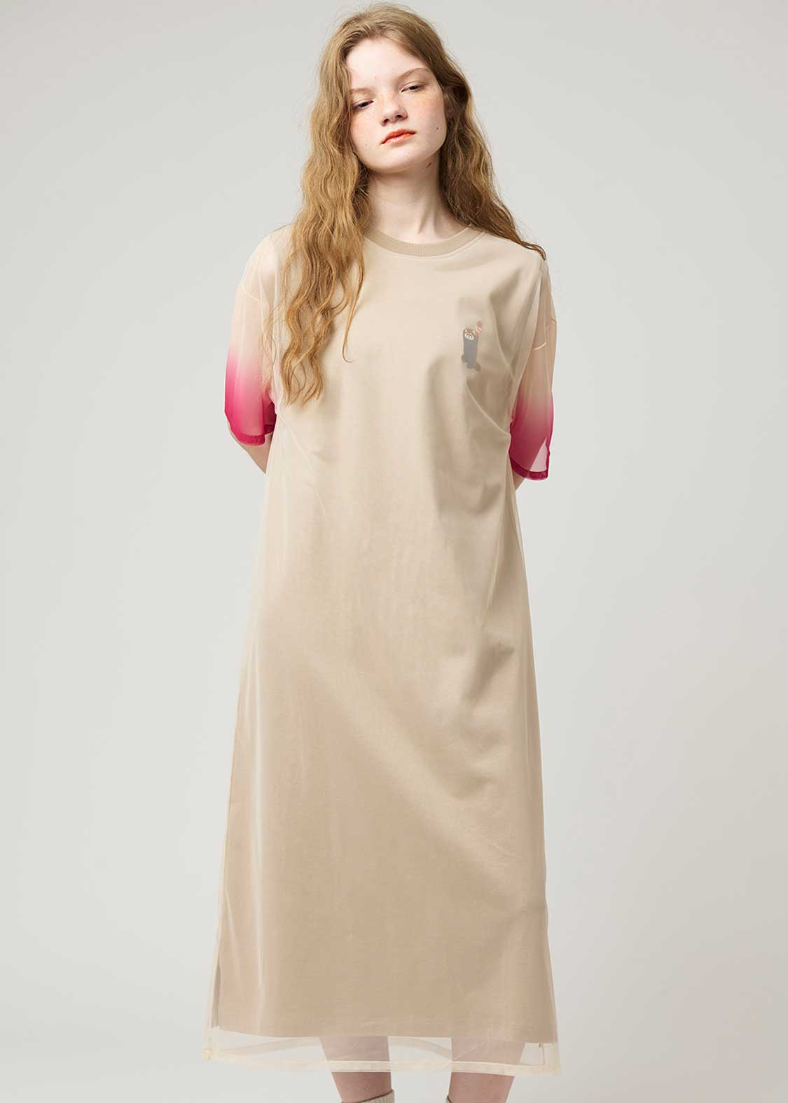 Sheer Layered Short Sleeve One-Piece (Ikaku Yummy Dance)