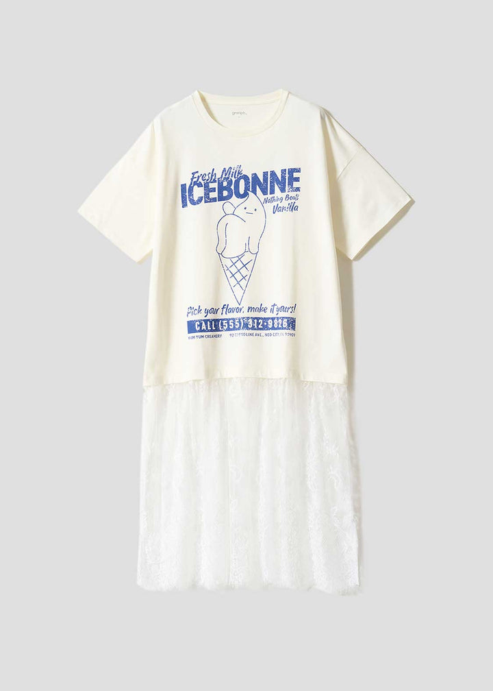 Icebonne | Lace T-Shirt Dress