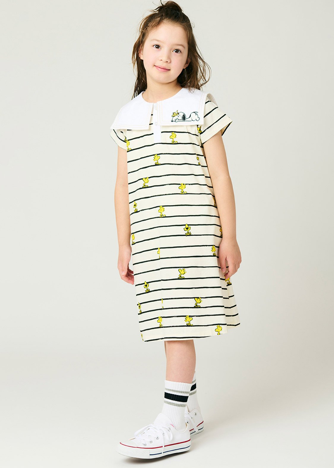 Peanuts Sailor Short Sleeve One-Piece  (Peanuts_Woodstock Pattern) - Kids