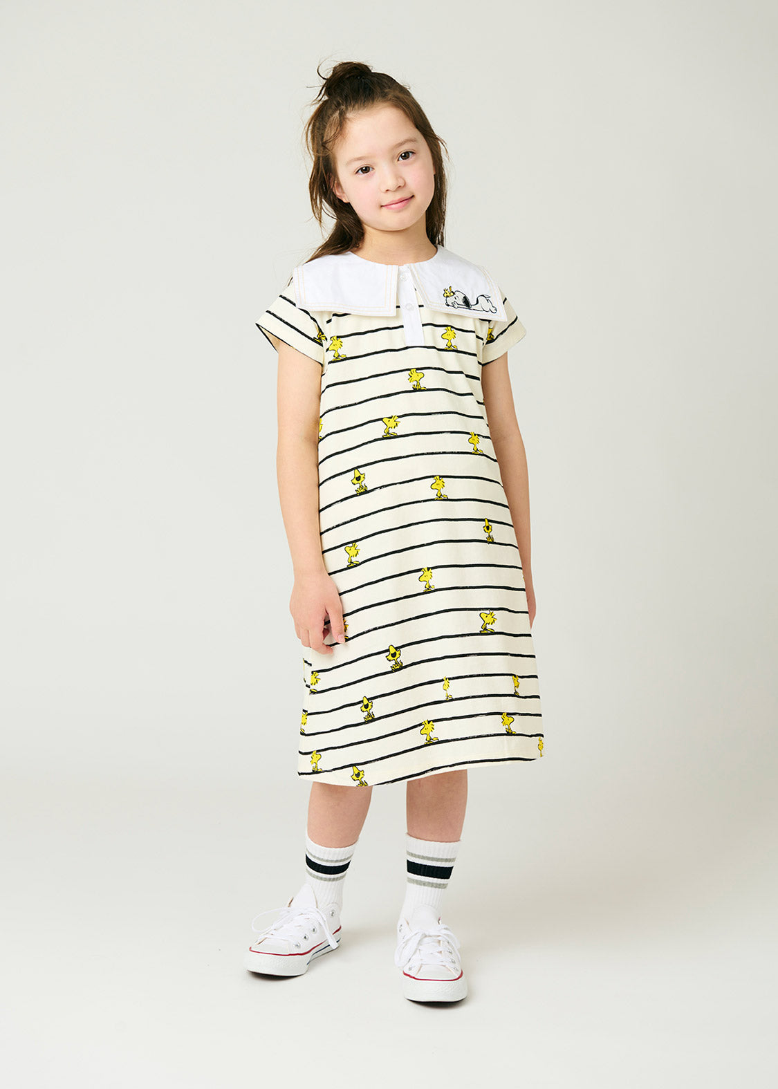 Peanuts Sailor Short Sleeve One-Piece  (Peanuts_Woodstock Pattern) - Kids