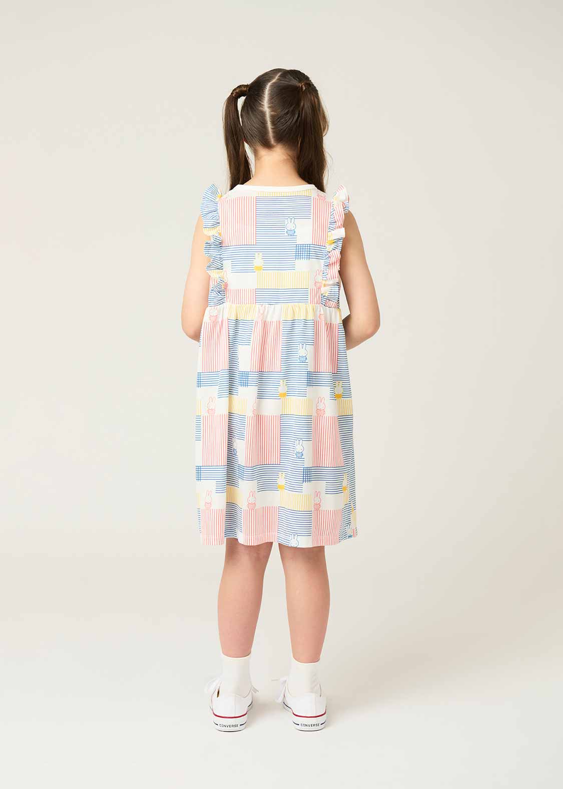 miffy Sleeveless Frill A Line One-Piece  (miffy_Stripe)