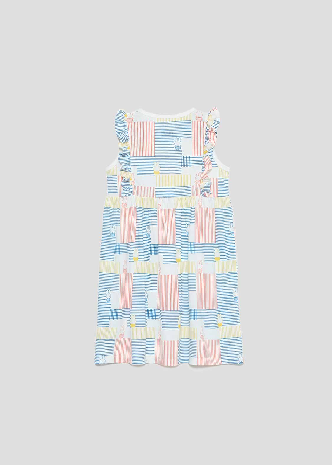 miffy Sleeveless Frill A Line One-Piece  (miffy_Stripe)