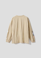 Rib Cuffs Big Long Sleeve Tee (Nagasugiru Inu) - Kids