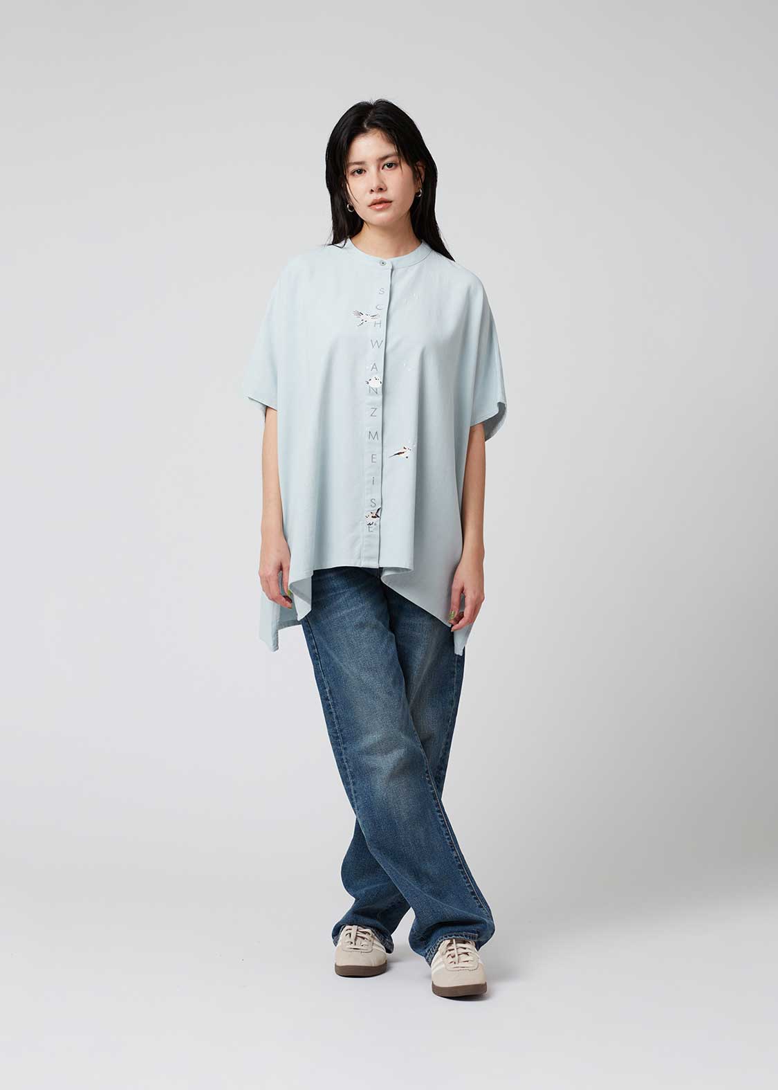 Box Silhouette Short Sleeve Shirt (Shimaenaga)