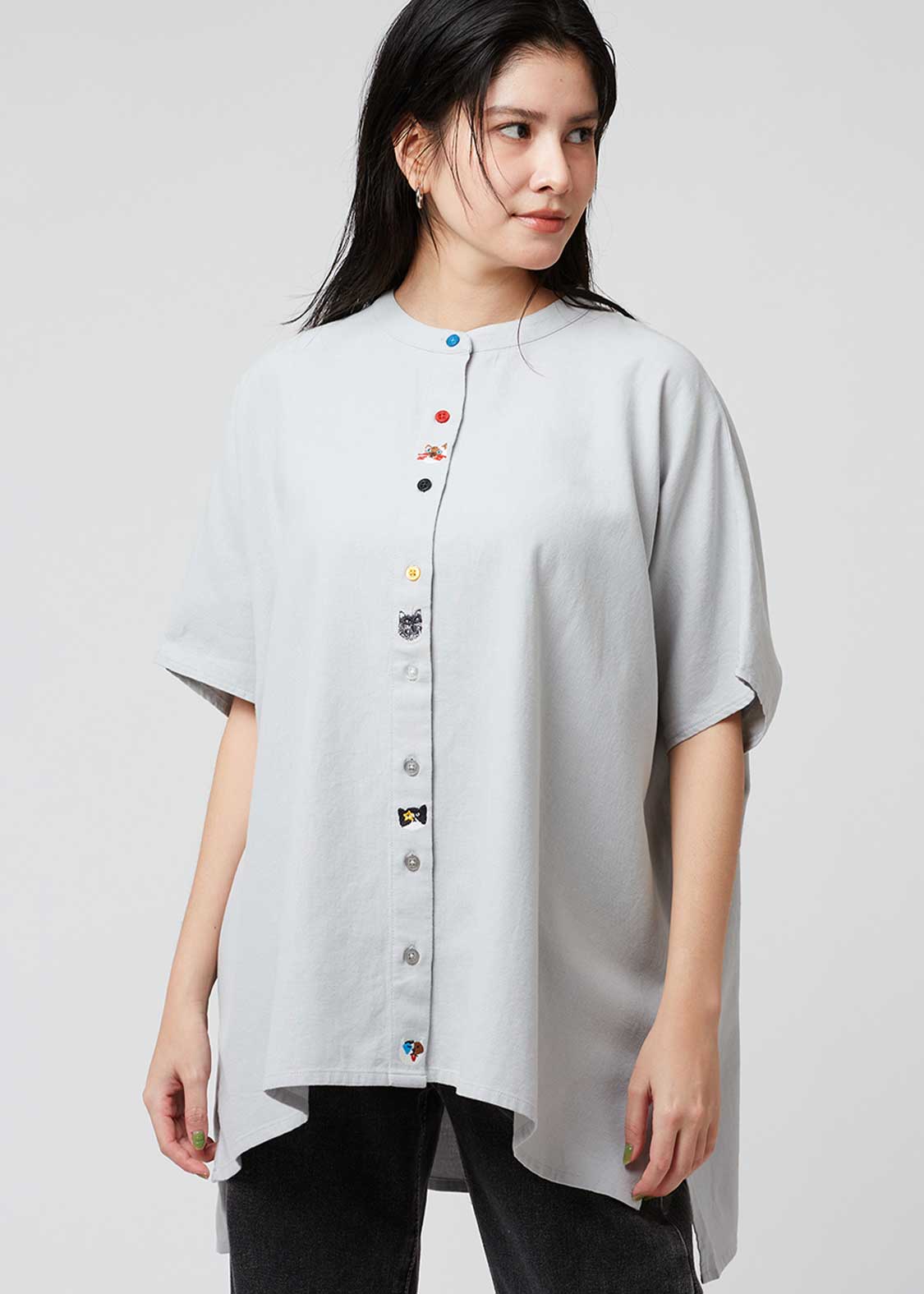 Box Silhouette Short Sleeve Shirt (THE FOUR CATS Face)