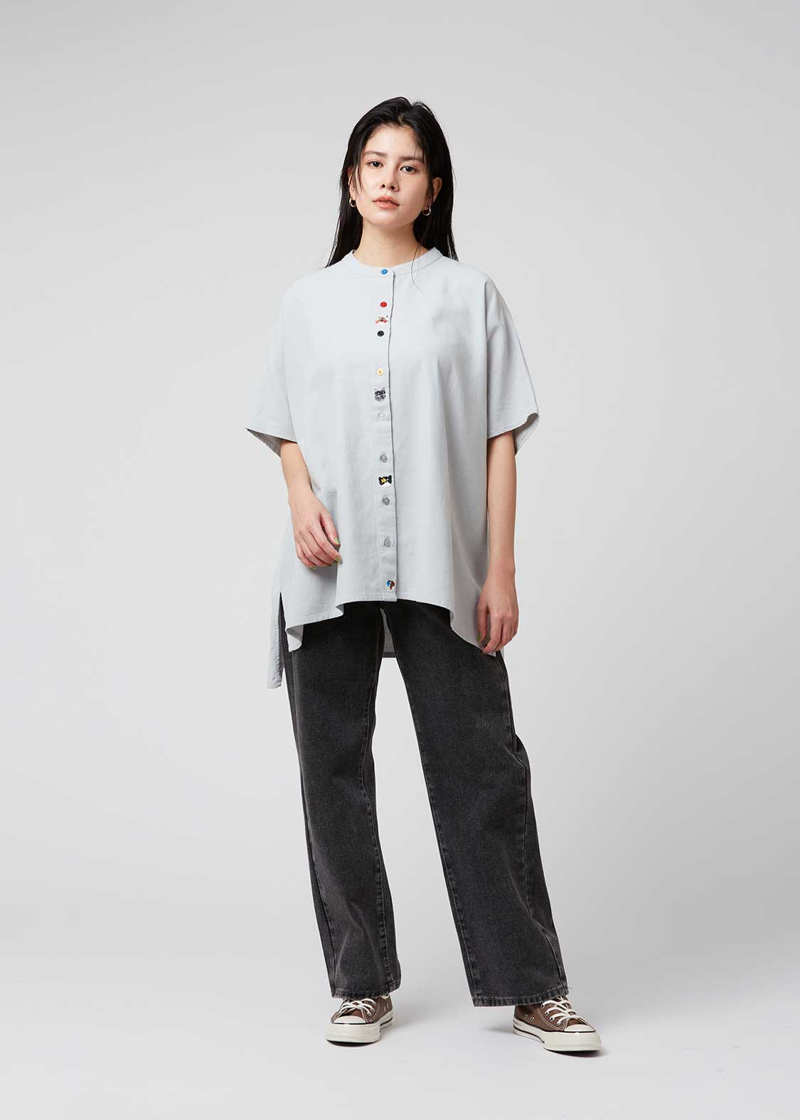 Box Silhouette Short Sleeve Shirt (THE FOUR CATS Face)