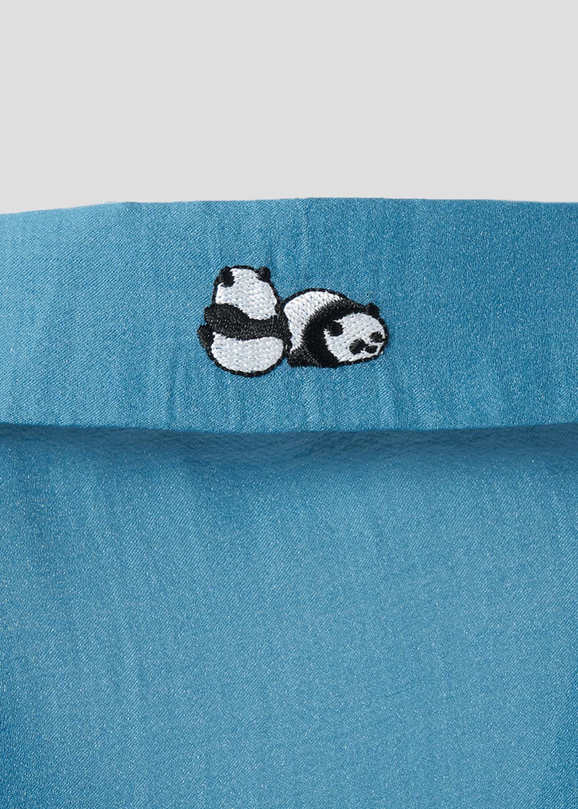 Open Collar Short Sleeve Sheer Shirt (Rolling Pandas Pennant)