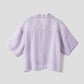 Open Collar Short Sleeve Sheer Shirt (Shimaenaga)