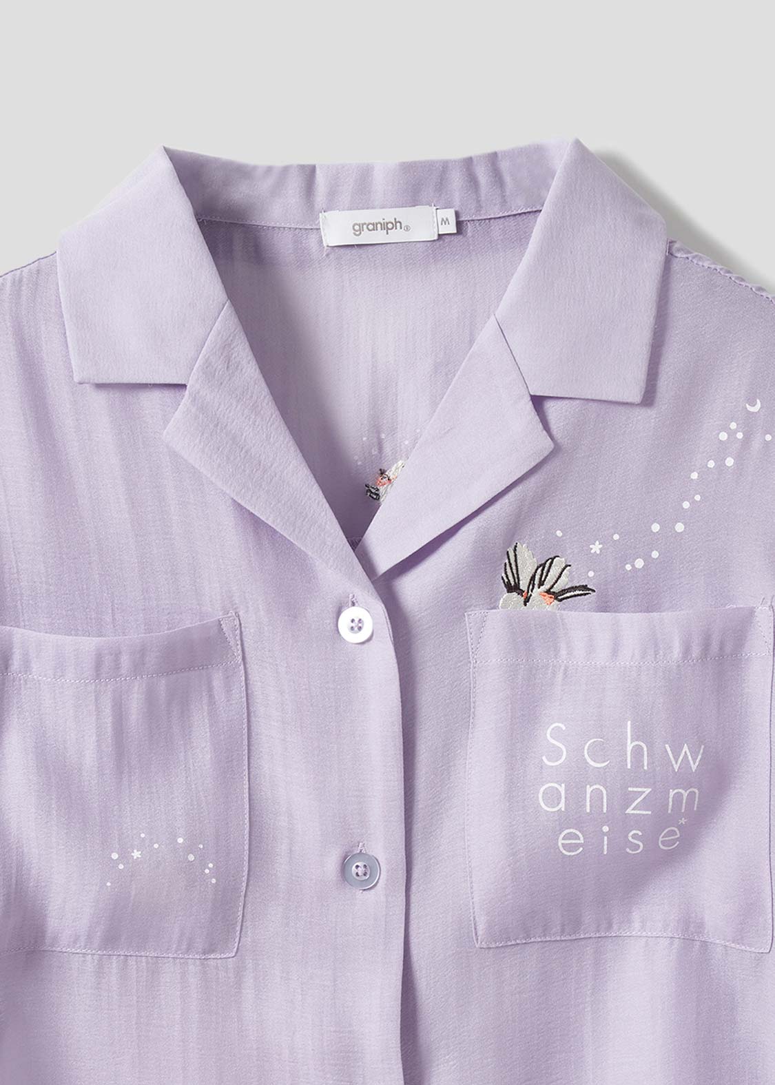 Open Collar Short Sleeve Sheer Shirt (Shimaenaga)