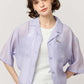 Open Collar Short Sleeve Sheer Shirt (Shimaenaga)
