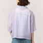 Open Collar Short Sleeve Sheer Shirt (Shimaenaga)