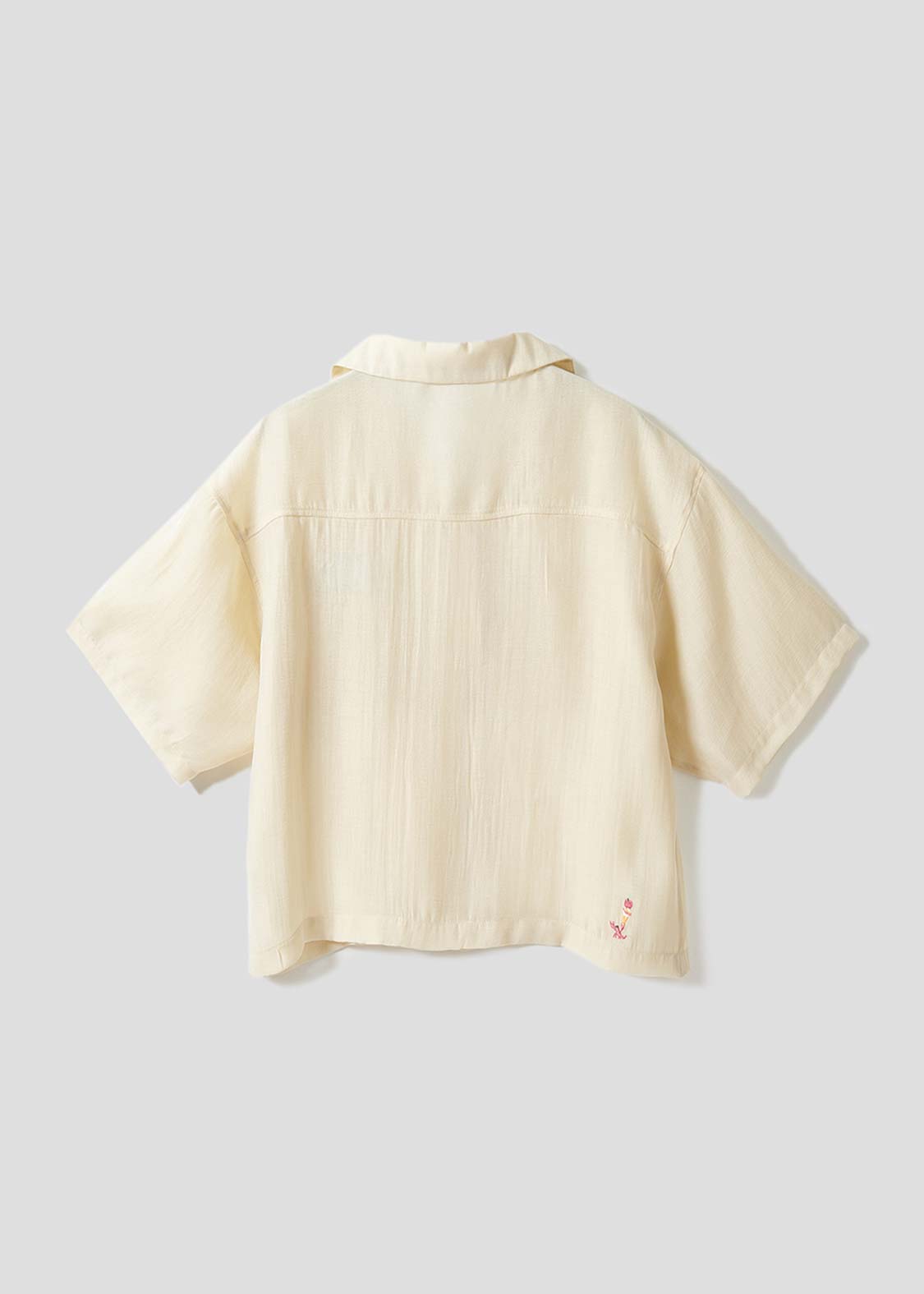 Open Collar Short Sleeve Sheer Shirt (Ikaku Yummy Dance)