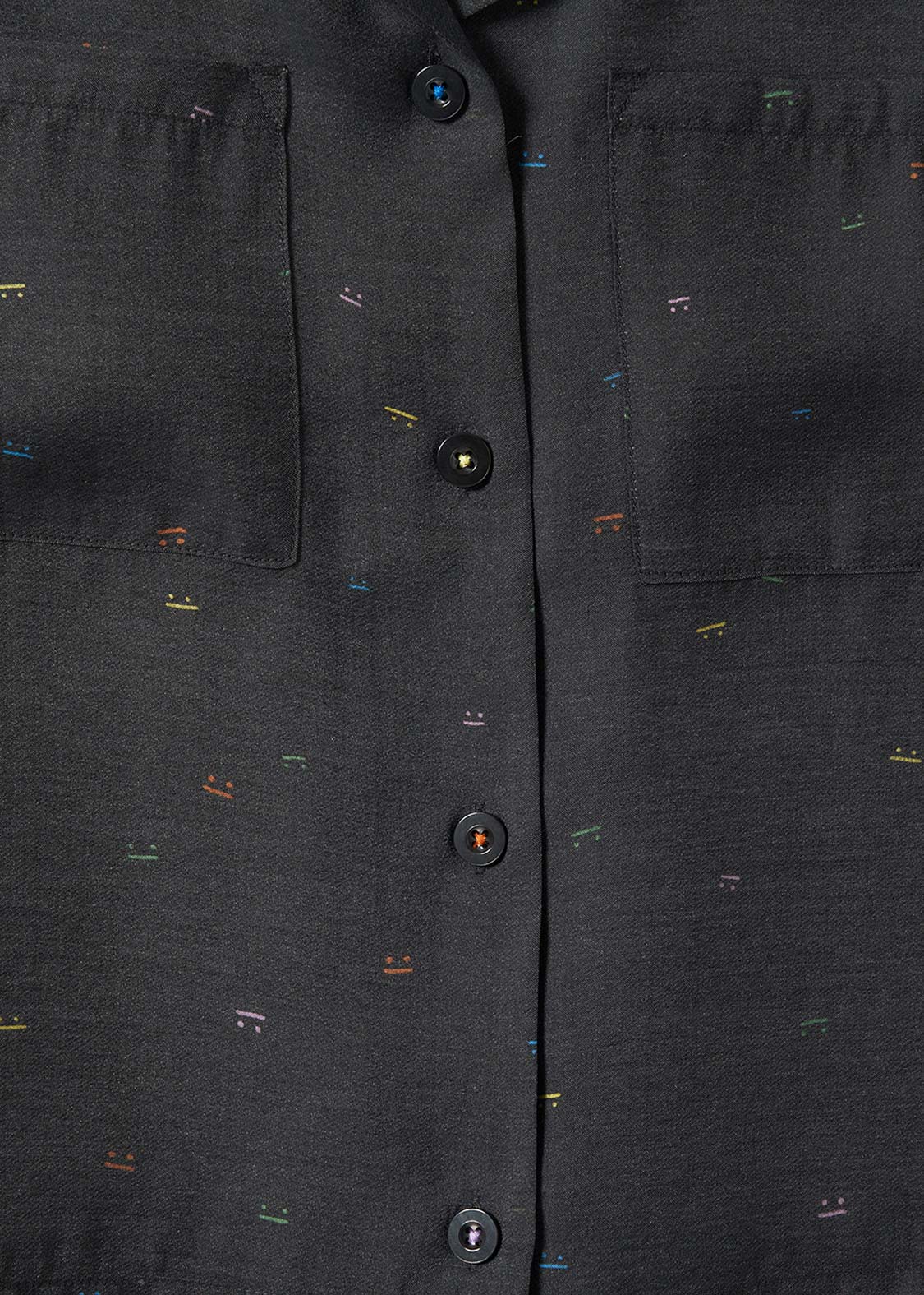 Open Collar Short Sleeve Sheer Shirt (Beautiful Shadow Zoom Neon)