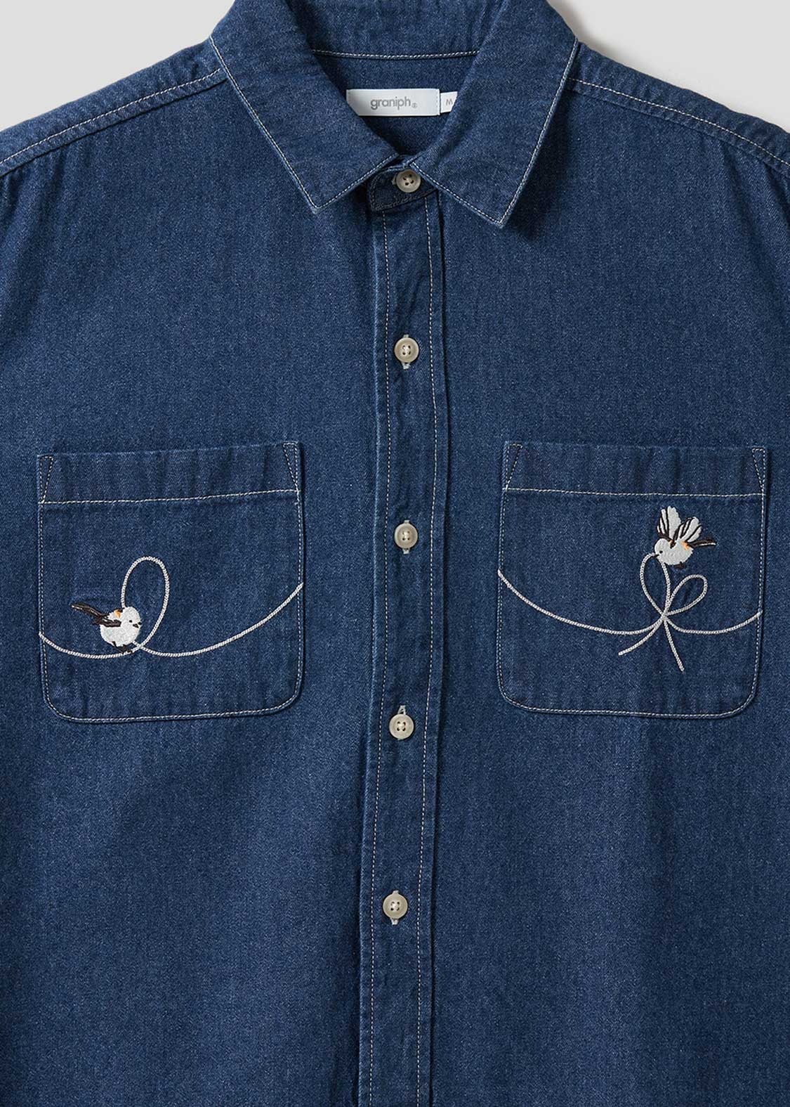 Shimaenaga | Cropped Denim Shirt