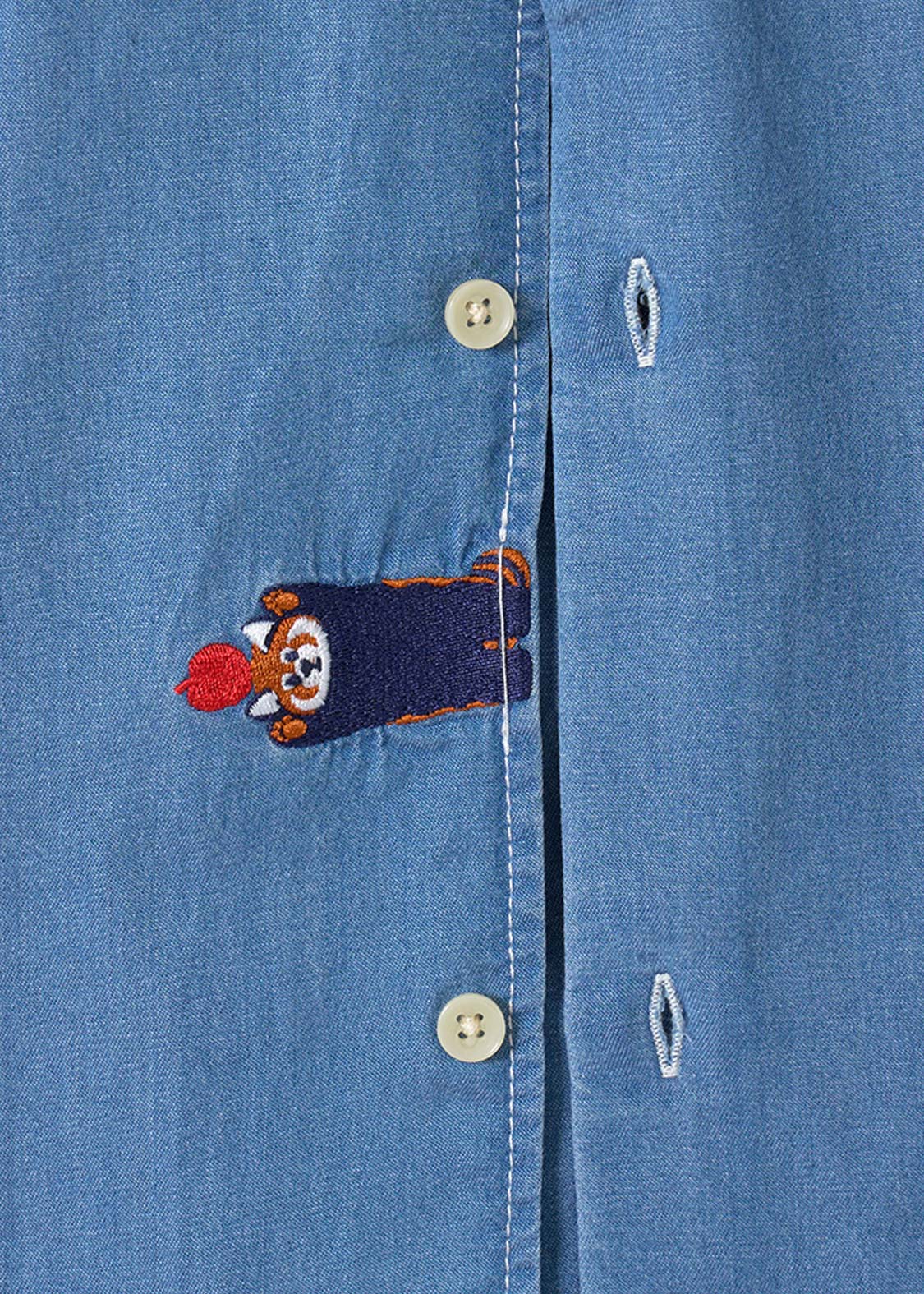 Ikaku Noringo | Denim Back Button Shirt