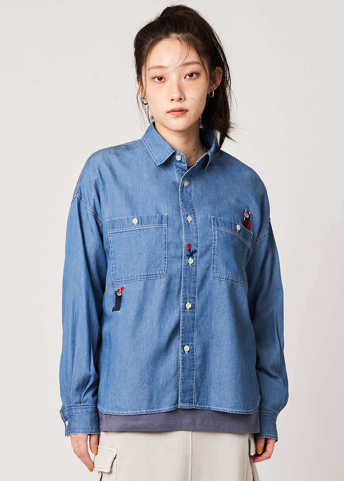 Ikaku Noringo | Denim Back Button Shirt