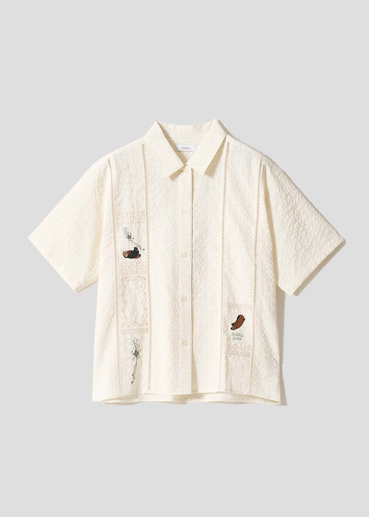 Ikaku Goron | Ladder Lace Short-Sleeved Shirt