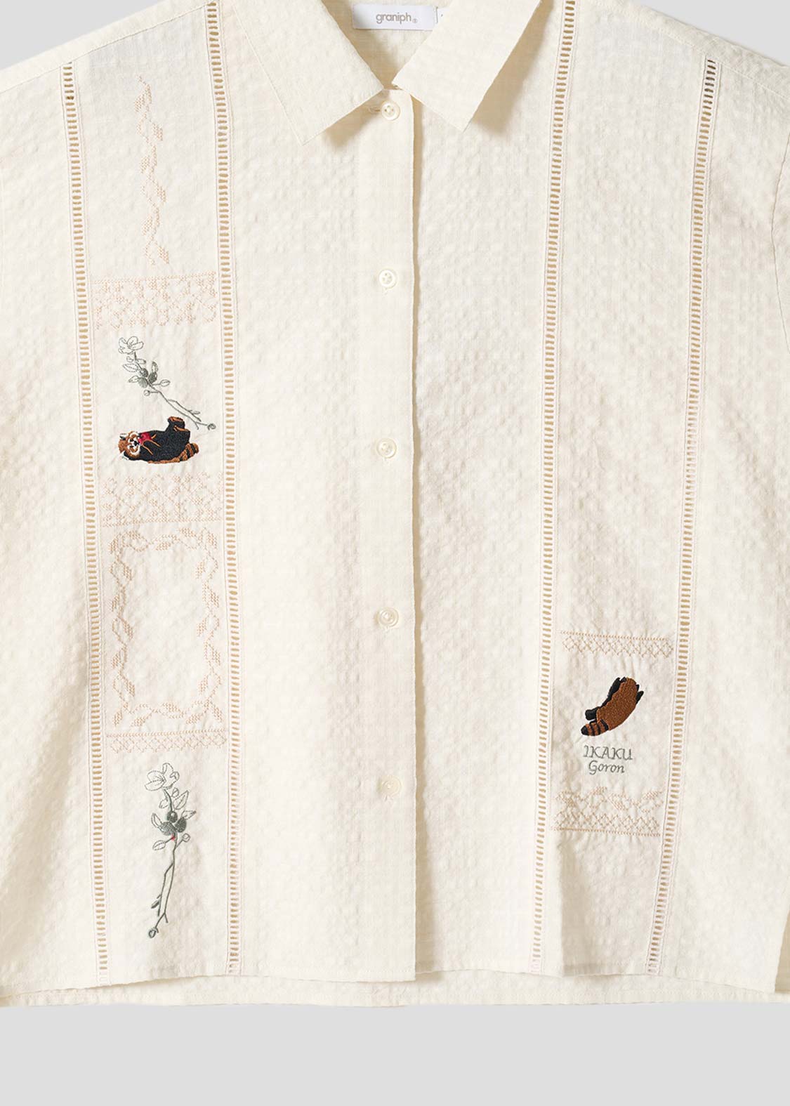 Ikaku Goron | Ladder Lace Short-Sleeved Shirt